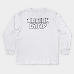 Action Camp Big Muff logo (Black) Kids Long Sleeve T-Shirt